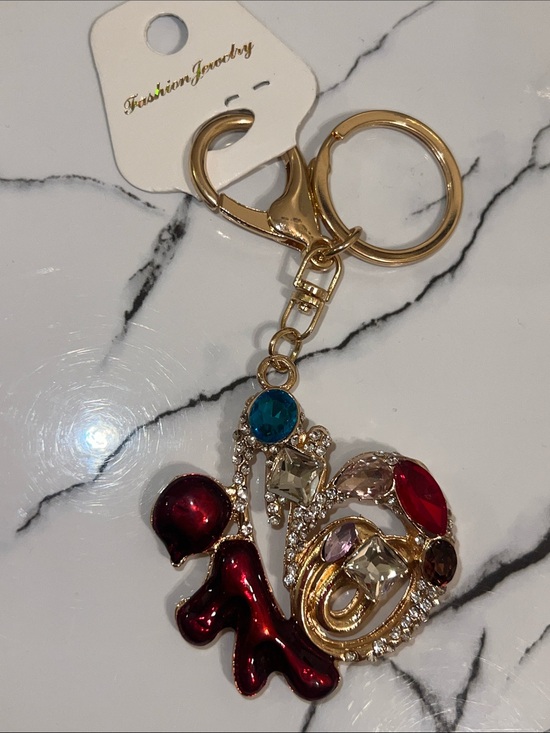 Fashion Jewelry Accessories - Fashion Jewelry Gold-Tone Multicolor Crystal Bag Charm Keychain